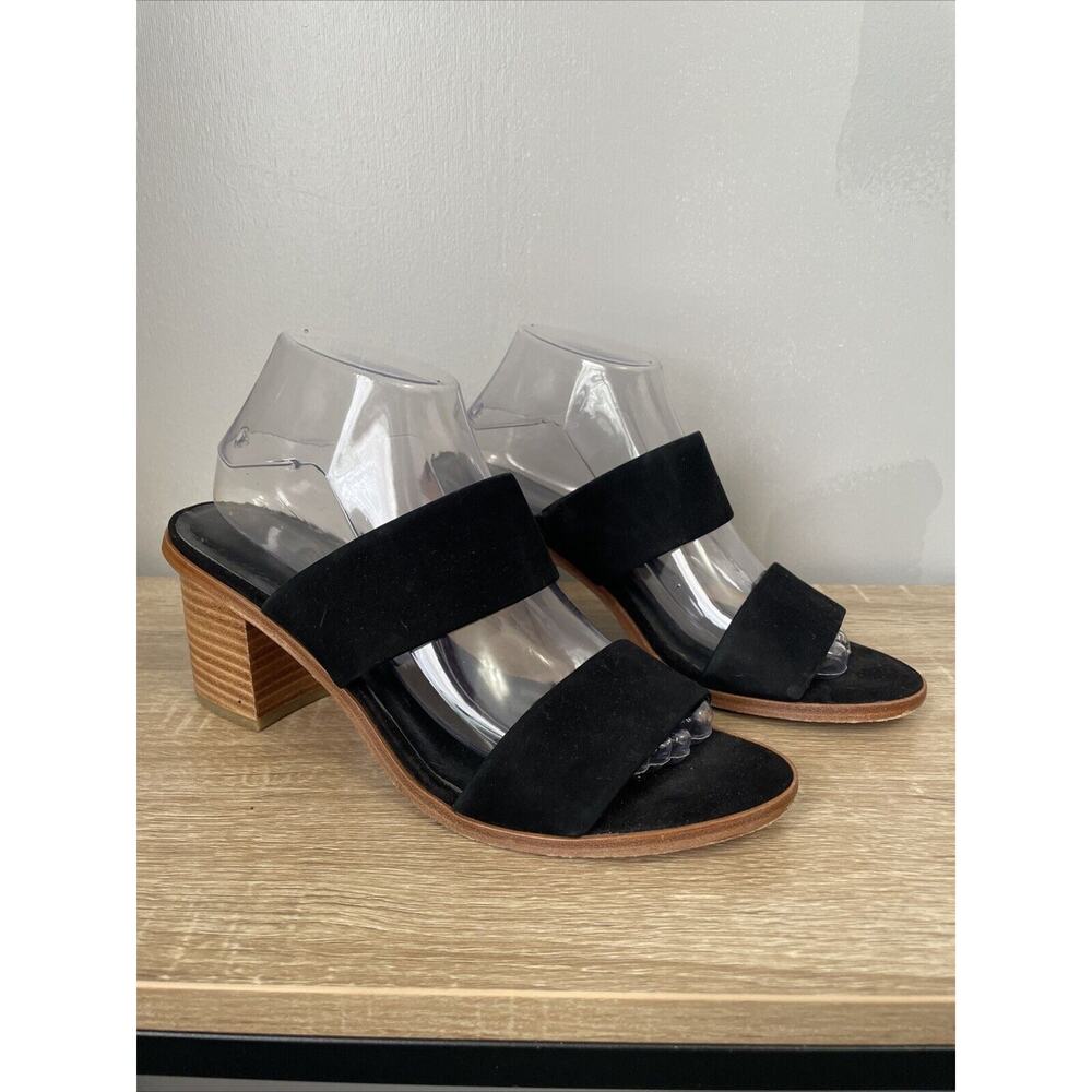 Joie Women’s Low Block Heel Square Slide Sandal Black Velvet Size 40 (US 10)
